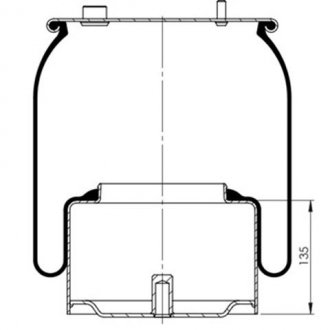 Пневморессора со стаканом (сталь) rider RD783602K
