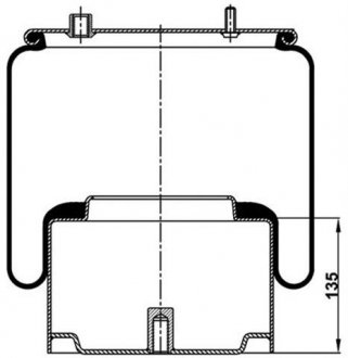 Пневморессора со стаканом (сталь) rider RD783602K