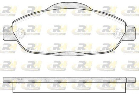 Передні тормозні (гальмівні) колодки roadhouse 2132300 на Пежо 5008