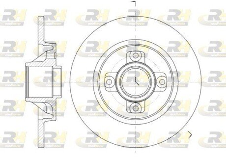 Задній гальмівний (тормозний) диск roadhouse 6105800 на Пежо Партнер