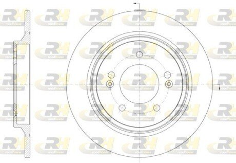 Задній гальмівний (тормозний) диск roadhouse 6157100 на Киа Оптима jf