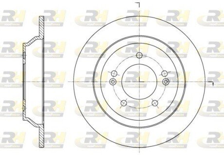 Задний тормозной диск roadhouse 6157200 на Киа Каренс 2, 3