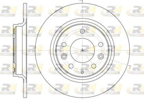 Задний тормозной диск roadhouse 688100 на Мазда 6 gh