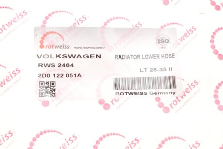 Патрубок системи охолодження rotweiss RWS2464