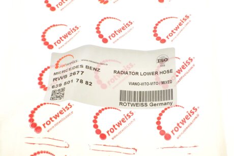 Патрубок радіатора rotweiss RWS2677