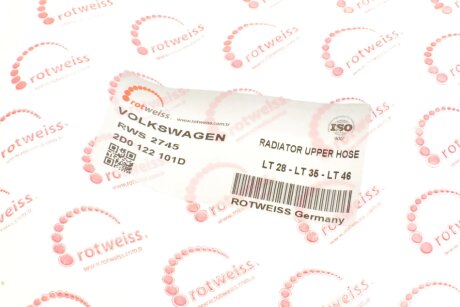 Патрубок радіатора rotweiss RWS2745