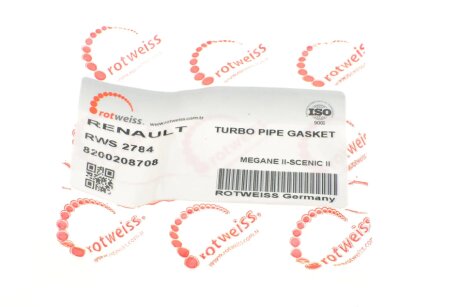 Прокладка патрубка інтеркуллера rotweiss RWS2784