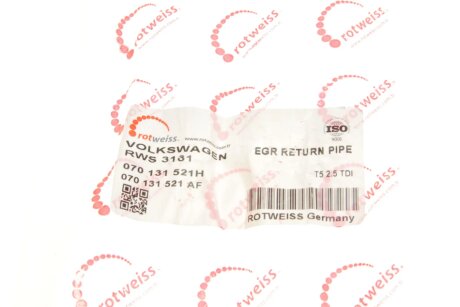 Комплект патрубків вентиляції відпрацьованих газів rotweiss RWS3161