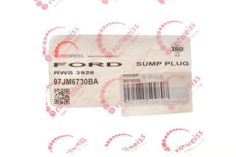 Пробка зливу мастила з ущільненням rotweiss RWS3926