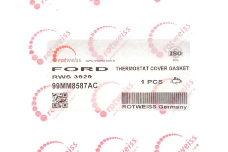 Кільце ущільнювальне rotweiss RWS3929