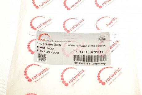 Патрубок интеркулера (турбины) rotweiss RWS1423