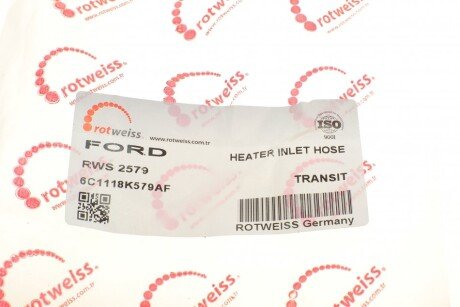 Патрубок интеркулера (турбины) rotweiss RWS2579