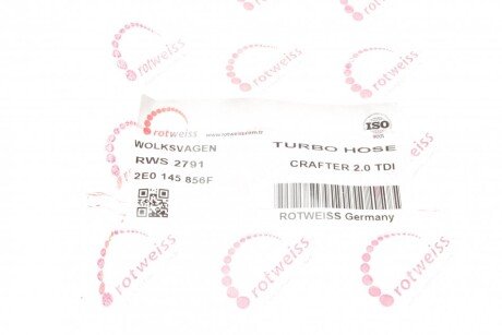 Патрубок интеркулера (турбины) rotweiss RWS2791