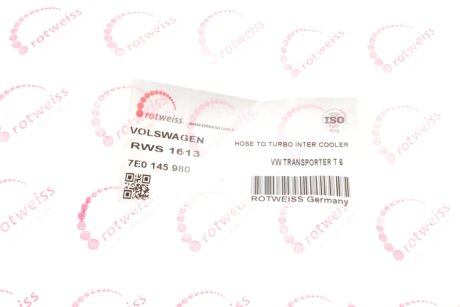 Патрубок интеркулера (турбины) rotweiss RWS1613