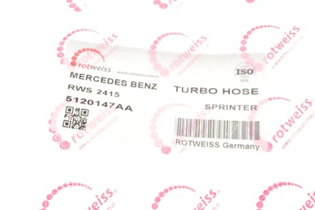 Патрубок интеркулера (турбины) rotweiss RWS2415