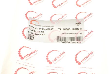 Патрубок интеркулера (турбины) rotweiss RWS2518