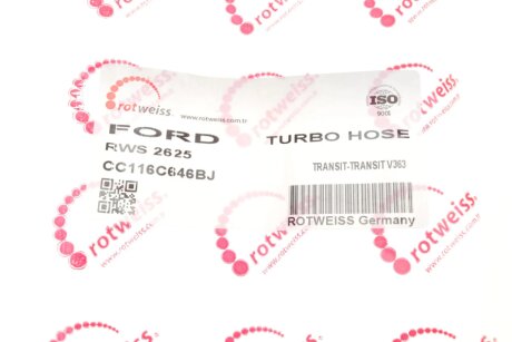 Патрубок інтеркулера (турбіни) rotweiss RWS2625