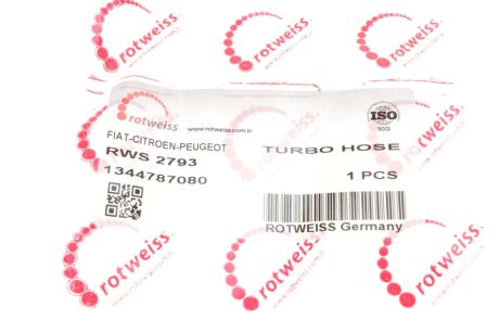 Патрубок интеркулера (турбины) rotweiss RWS2793