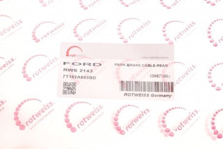 Трос ручника rotweiss RWS2143