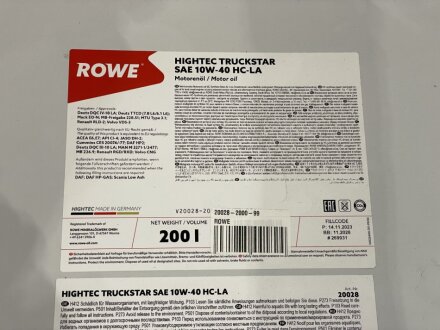 Олива моторна HIGHTEC TRUCKSTAR SAE 10W-40 HC-LA (200 L) rowe 20028200099 на Вольво Xc60