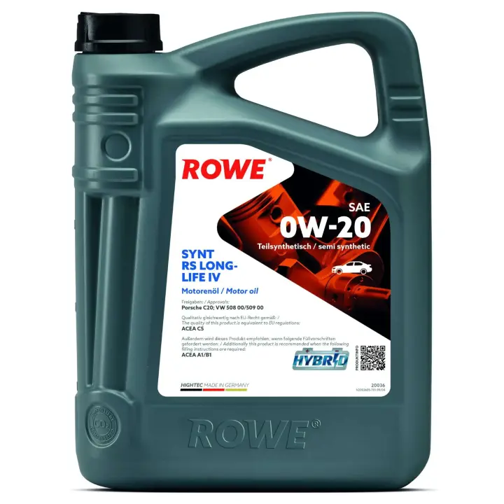 Олива моторна HIGHTEC SYNT RS LONGLIFE IV SAE 0W-20 (4L) ROWE 20036004099