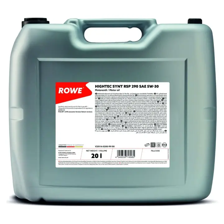 Олива моторна HIGHTEC SYNT RSP 290 SAE 5W-30 (20L) ROWE 20114020099 (фото 1)