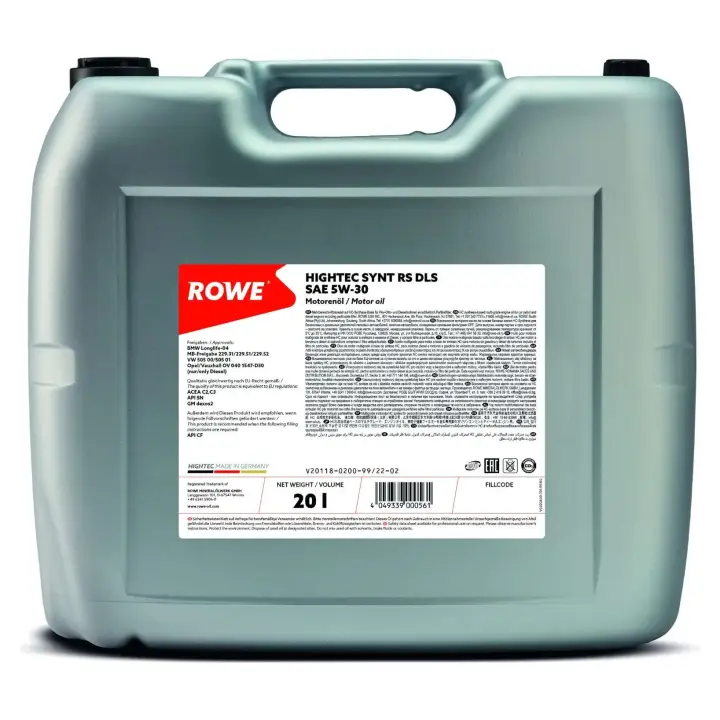 Олива моторна HIGHTEC SYNT RS DLS SAE 5W-30 (20L) ROWE 20118020099 (фото 1)
