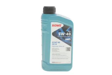 Олива моторна HIGHTEC SYNT RS HC-D SAE 5W-40 (1 L) ROWE 20163001099