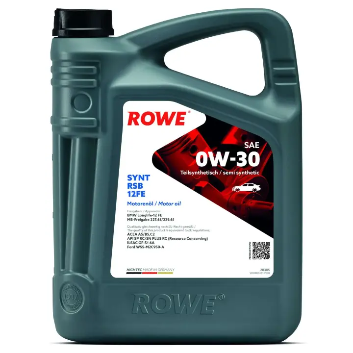 Олива моторна HIGHTEC SYNT RSB 12FE SAE 0W-30 (4L) ROWE 20305004099