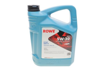Олива моторна HIGHTEC SYNT RSR 17 SAE 5W-30 (5 L) rowe 20370005099