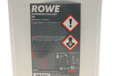Антифриз HIGHTEC ANTIFREEZE COOLANT AN (5 L) rowe 21010005099