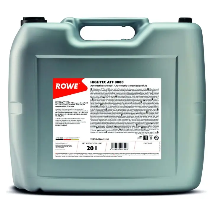 Олива трансмісійна HIGHTEC ATF 8000 (20L) ROWE 25012020099