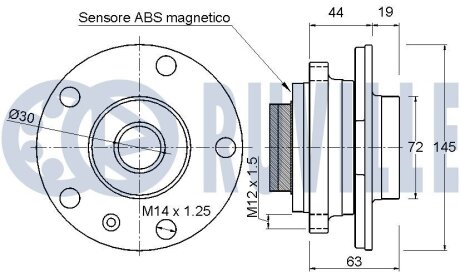Подшипник передней ступицы ruville 221605