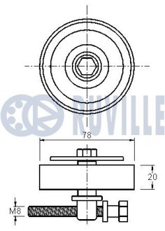 KIA Ролик натяжной Carnival 2.9 TD -06 ruville 542128