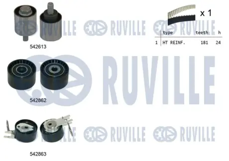 RUVILLE OPEL К-т ГРМ (3 ролика + ремінь) ANTARA, CASCADA, INSIGNIA A, INSIGNIA A COUNTRY, INSIGNIA B, INSIGNIA B GRAND SPORT, ZAFIRA C 2.0D 10.11- ruville 550511
