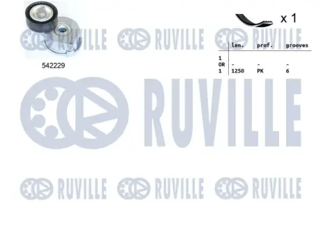 RUVILLE CITROEN К-кт ГРМ (ремінь+ролик) BERLINGO C4 GRAND PICASSO I 2.0HDI 09-, C5 III 15- ruville 570193