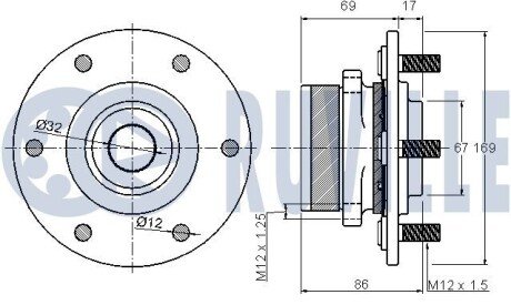 Підшипник передньої ступиці ruville 221449