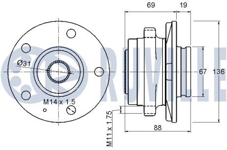 Підшипник передньої ступиці ruville 221511
