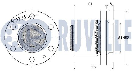 Подшипник передней ступицы ruville 221720