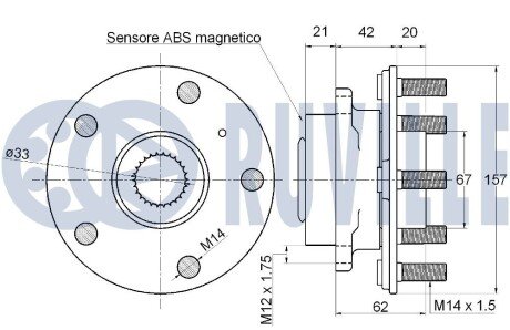 Подшипник передней ступицы ruville 221849