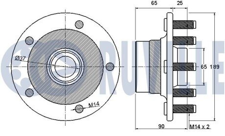 Підшипник задньої ступиці ruville 221065
