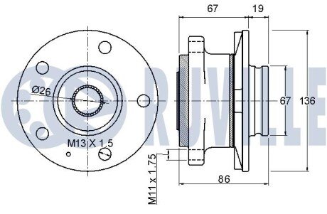 Підшипник задньої ступиці ruville 221069