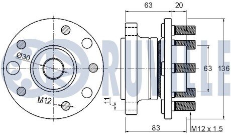 Підшипник задньої ступиці ruville 221273