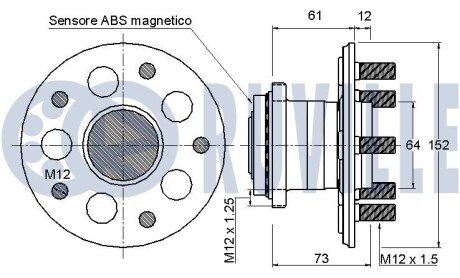 Подшипник задней ступицы ruville 221466