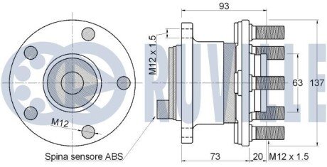 Подшипник задней ступицы ruville 221839