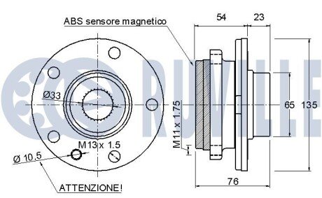 ALFA ROMEO Подшипник ступицы 159, SPIDER 05- ruville 221233