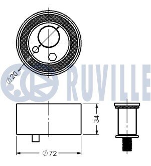 AUDI Натяжной ролик A4/A6/A8 2,5 TDI /дв,AKN/ 11/98- ruville 540557