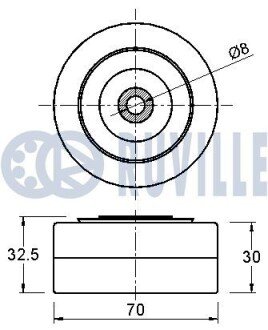 AUDI Ролик паразитный A6 2.0 04-, VW CRAFTER 2.0 TDI 16-, GRAND CALIFORNIA 2.0 TDI 19- ruville 542226