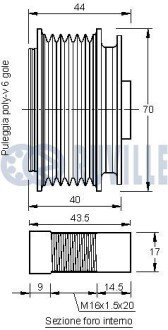 Шків генератора ruville 542153