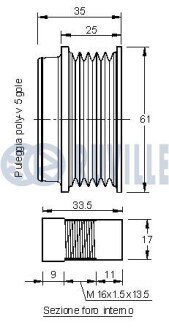 Шкив генератора ruville 541577